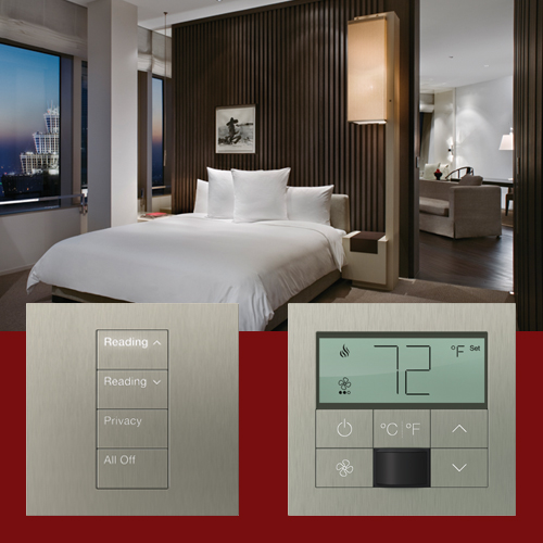 Bàn phím và Thermostat Palladiom trong giải pháp myRoom mới nhất của hãng Lutron Electronics