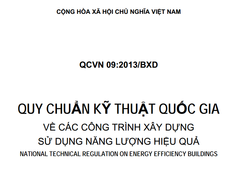 Trang bìa quy chuẩn Việt Nam 09:2013