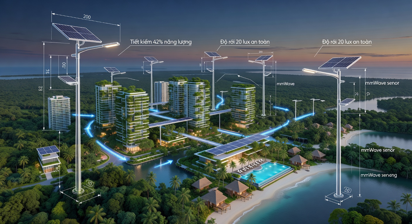 Thiết Kế Kỹ Thuật Hệ Thống Chiếu Sáng Thông Minh Tiết Kiệm 42% Năng Lượng Tại Thủ Thiêm