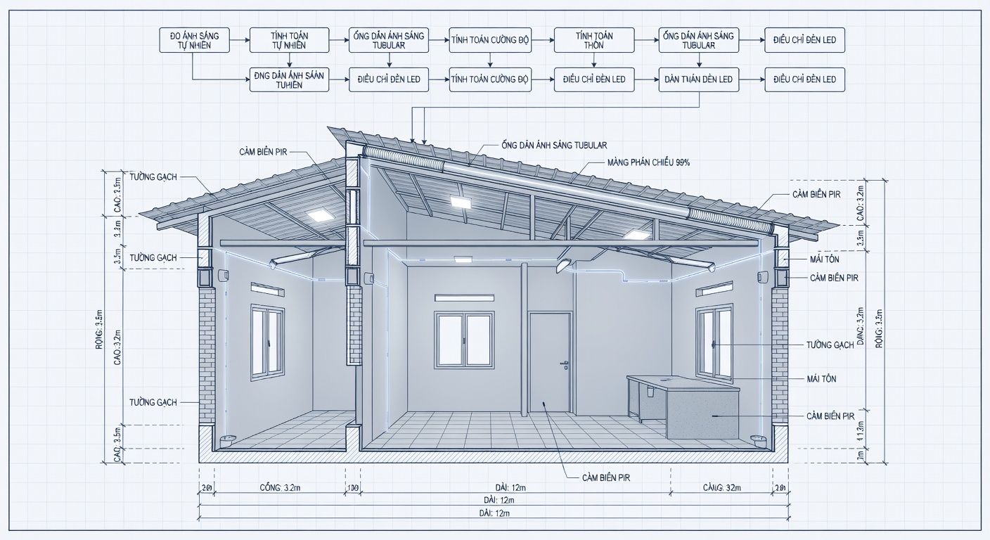 Giải Pháp Chiếu Sáng Tiết Kiệm Cho Nhà Cấp 4: LED, Cảm Biến Và Năng Lượng Mặt Trời