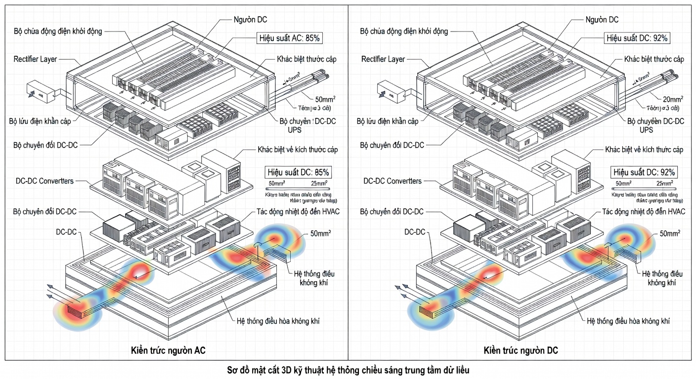 Đánh giá tính khả thi giải pháp chiếu sáng DC-powered tại Data Center Việt Nam