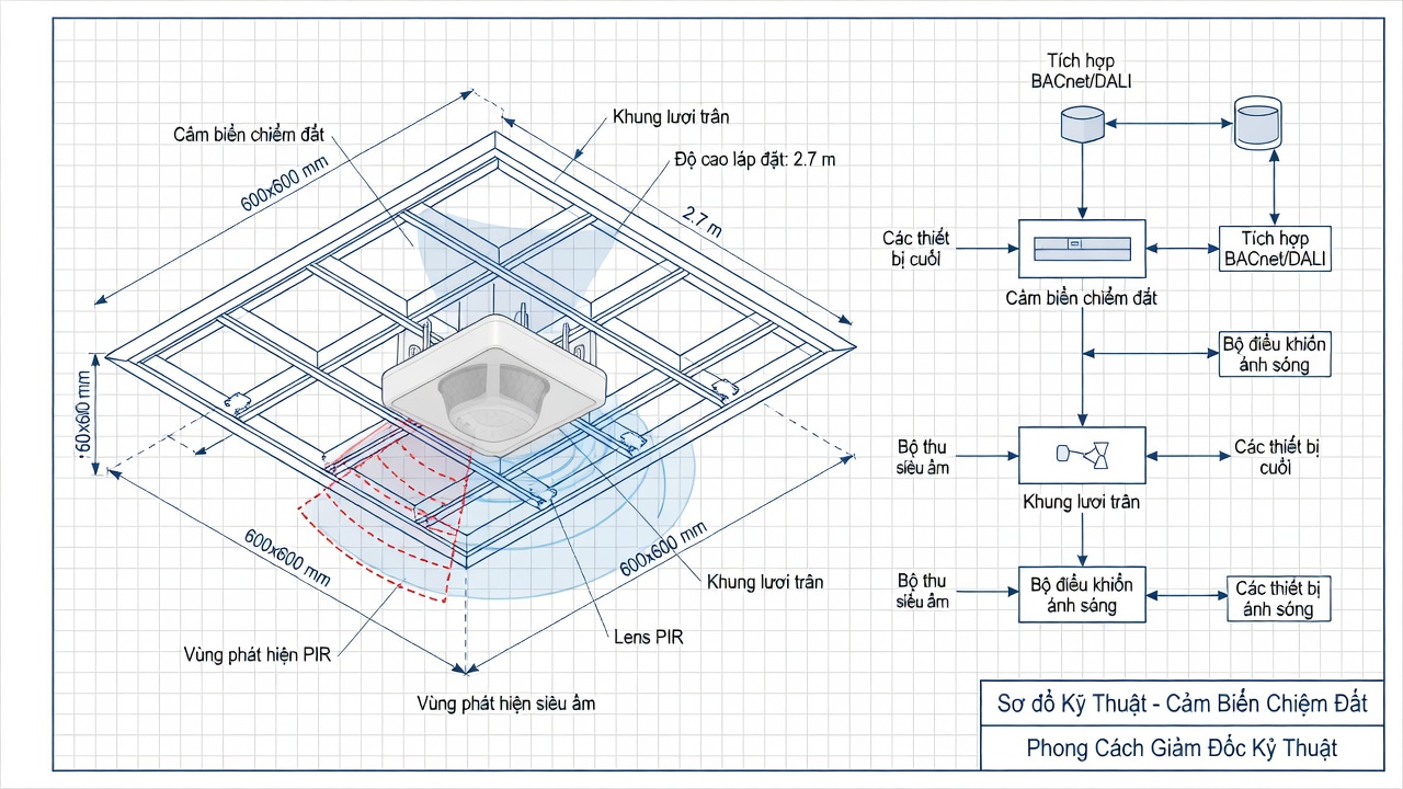 Cảm Biến Chiếm Dụng/Vắng Mặt: Giải Pháp Tuân Thủ Quy Định Năng Lượng Cho Tòa Nhà Văn Phòng Hạng B
