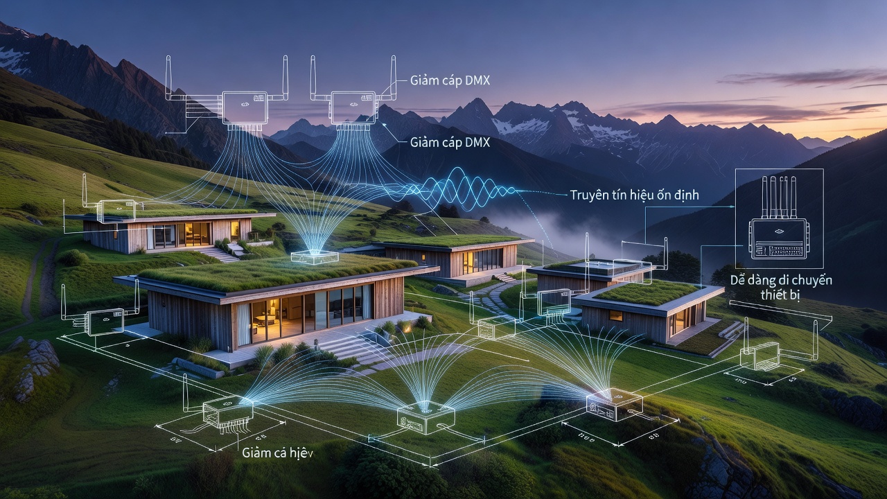 Hướng Dẫn Tích Hợp Module Multiverse Connect 2.4 GHz Với Đèn High End Systems