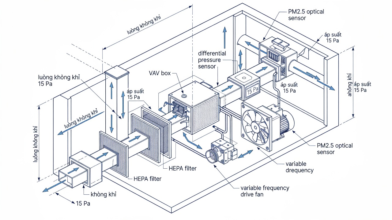 Tối ưu hóa Hệ thống Điều Áp Tòa Nhà Bằng Dữ liệu PM2.5 Thời Gian Thực