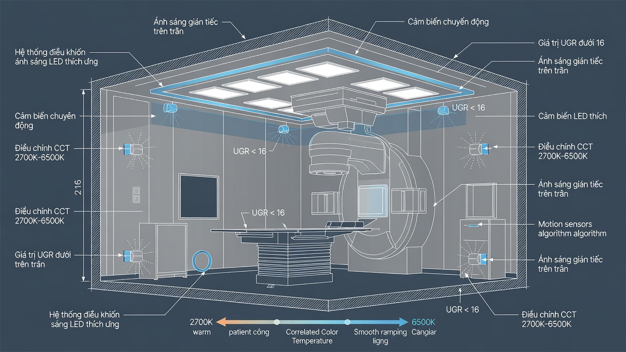 Hệ thống chiếu sáng LED trong phòng xạ trị: So sánh lợi ích giữa giải pháp thông thường và giải pháp thông minh