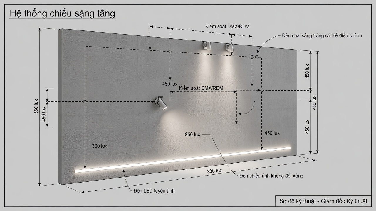 Thiết Kế Chiếu Sáng Rooftop Đà Nẵng: Phân Lớp Ánh Sáng và Tích Hợp DMX/RDM Tiết Kiệm Năng Lượng