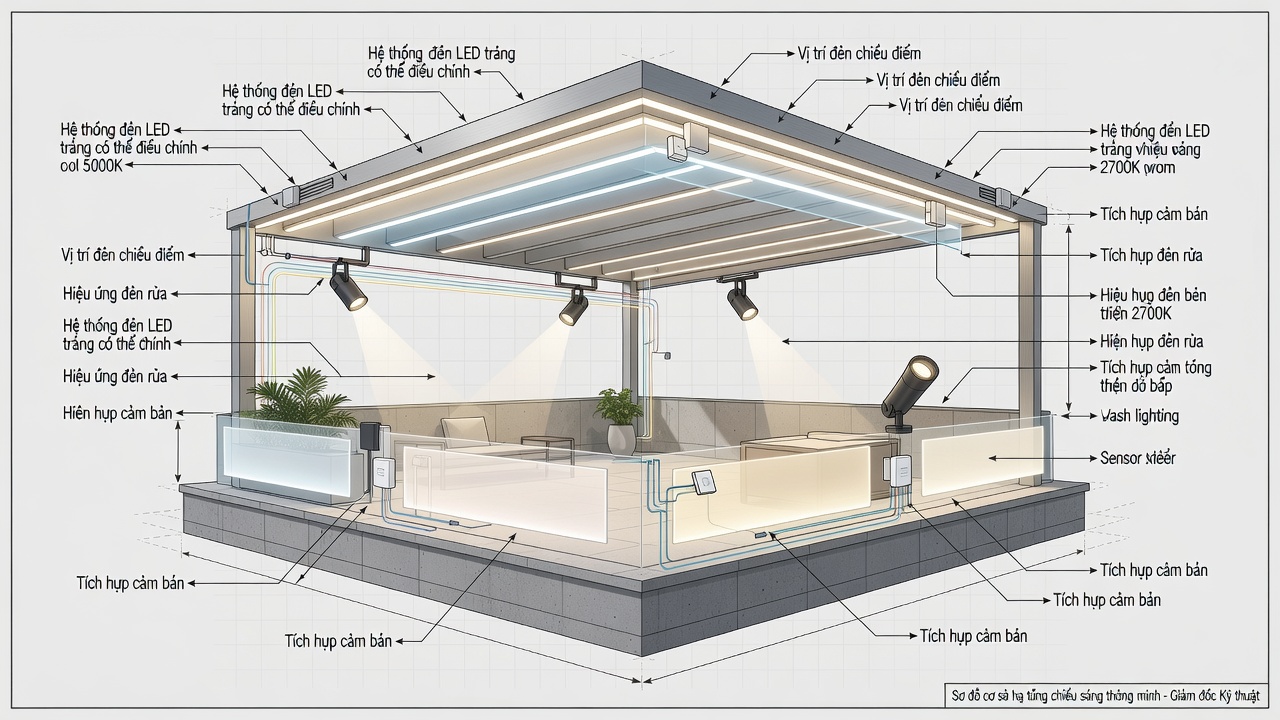 Lumina Sky: Trải Nghiệm Chiếu Sáng Thông Minh Tại Sân Thượng Sài Gòn