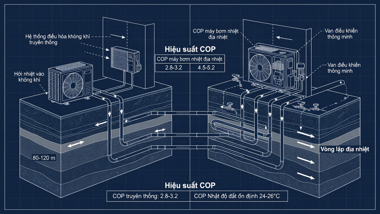So Sánh HVAC Truyền Thống Và Bơm Nhiệt Nguồn Đất Tại Đà Nẵng 2025: Tiết Kiệm Năng Lượng Và Thoải Mái