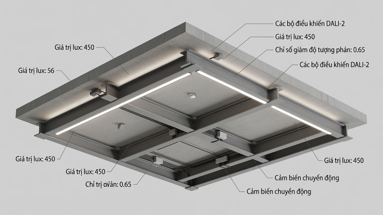 Chuyển Đổi Chiếu Sáng LED DALI-2 Tại Nhà Máy Cũ: So Sánh Sodium Áp Suất Cao Và Giải Pháp Tiết Kiệm Năng Lượng