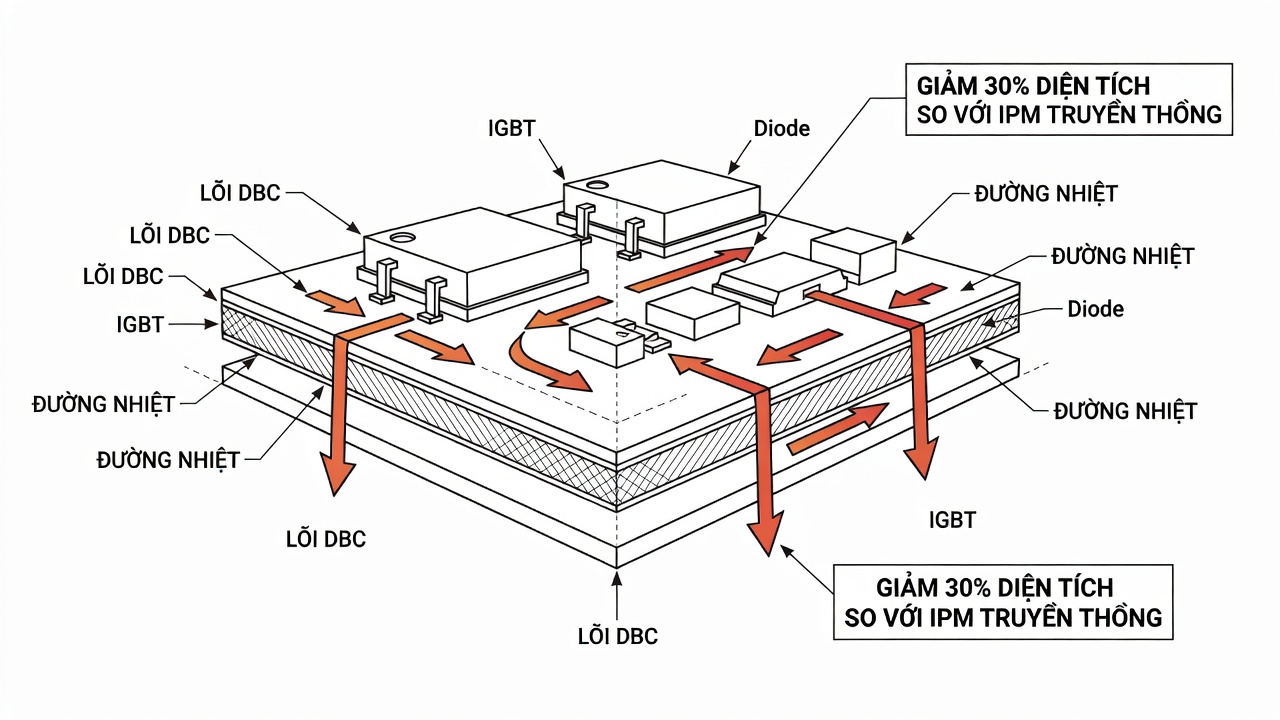 Tích hợp Module DBC vào Biến tần 3 Pha 600V cho Điều Hòa và Bơm Nhiệt