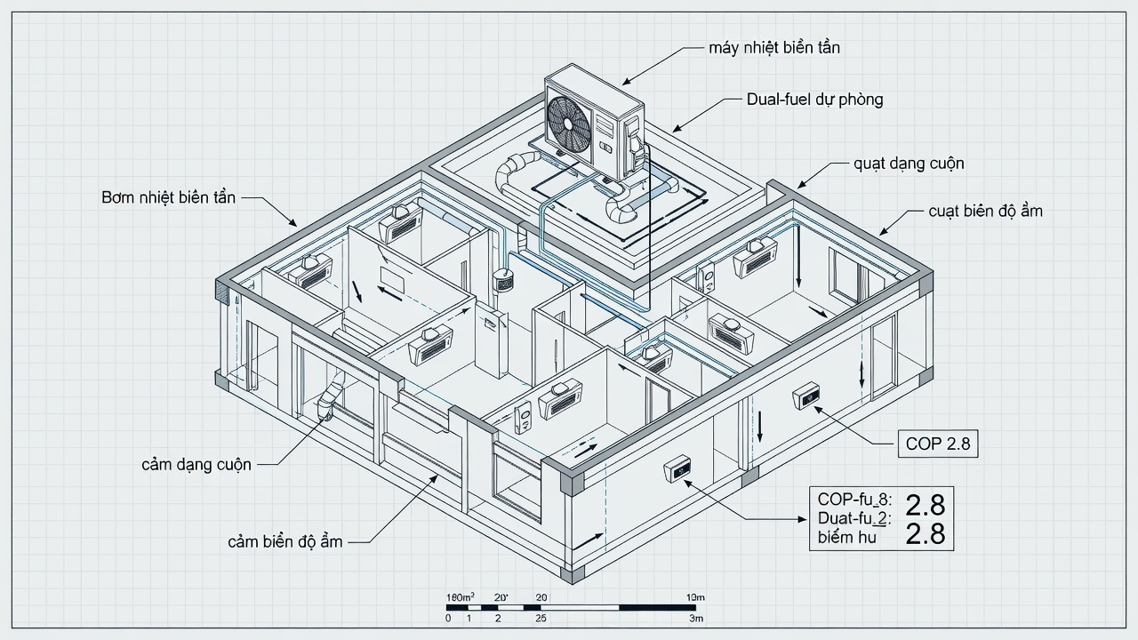 So sánh bơm nhiệt Trane TruComfort 20 và American Standard AccuComfort Platinum 20 cho ngôi nhà 180m² tại Hà Nội