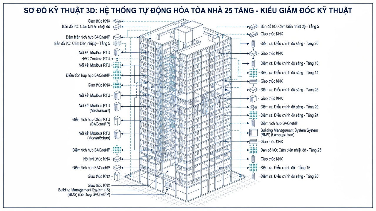 Hướng Dẫn Thực Chiến 7 Bước Tự Động Hóa BMS Tòa Nhà 25 Tầng Giảm TCO